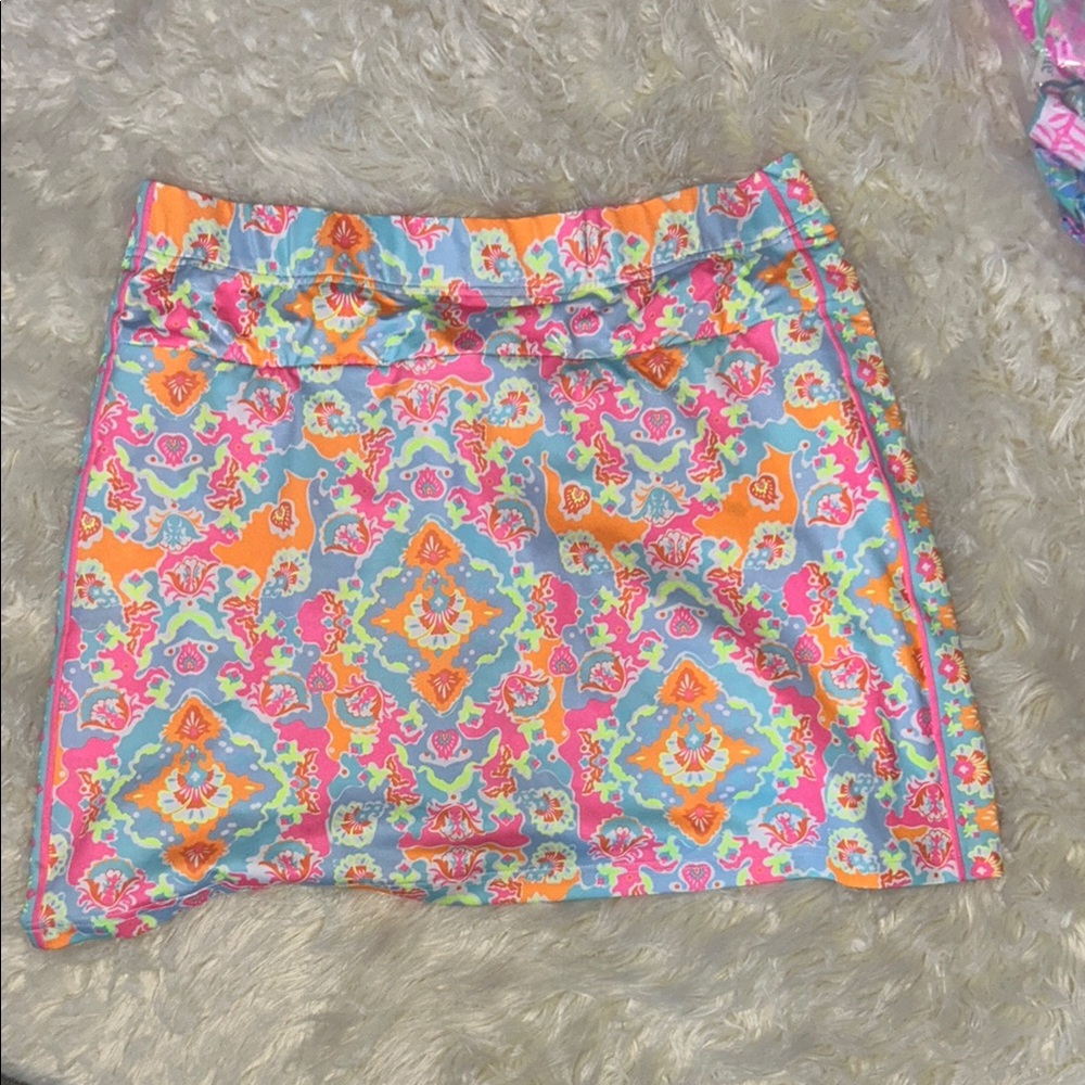 Gretchen Scott Designs Pink and Blue A-Line Mini Skort Resort - Picture 2 of 4